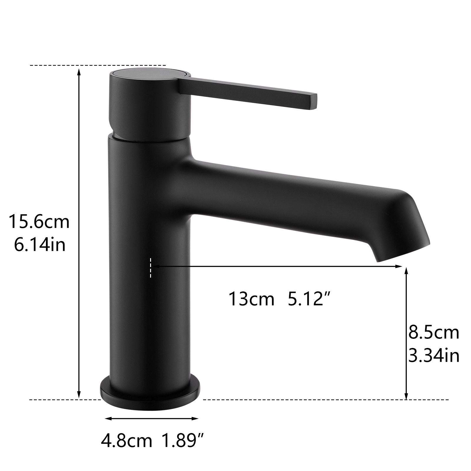 Sleek Geometric Faucet with Slim Handle Black