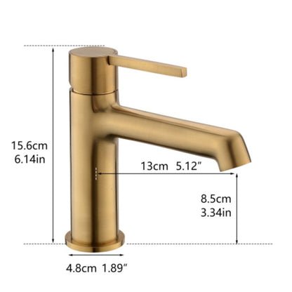 Sleek Geometric Faucet with Slim Handle Gold