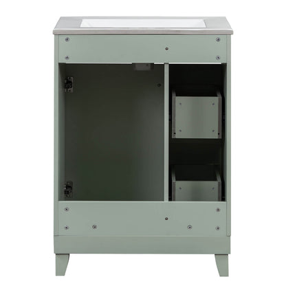 Small vanity with smooth drawer glide mechanism