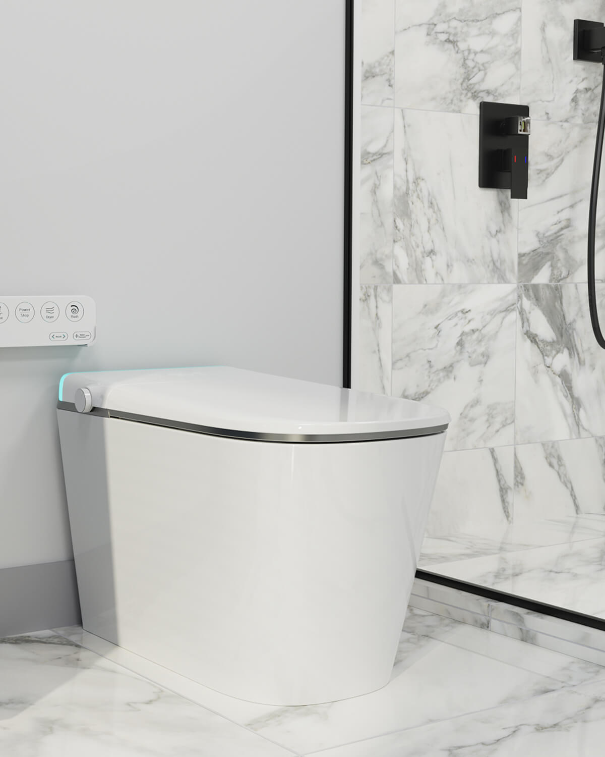 Smart LED toilet with silent function