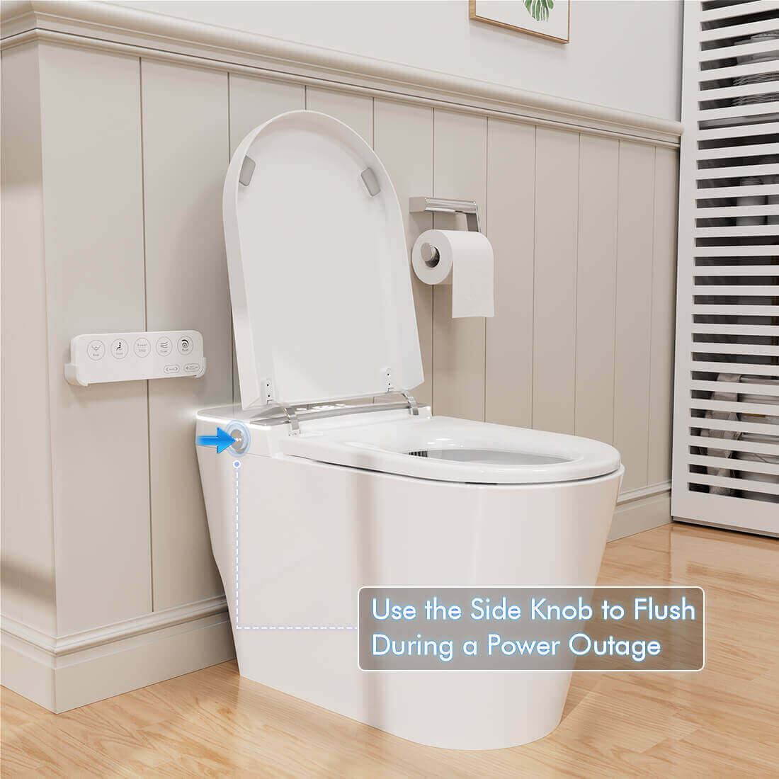 Smart toilet with manual flush mechanism