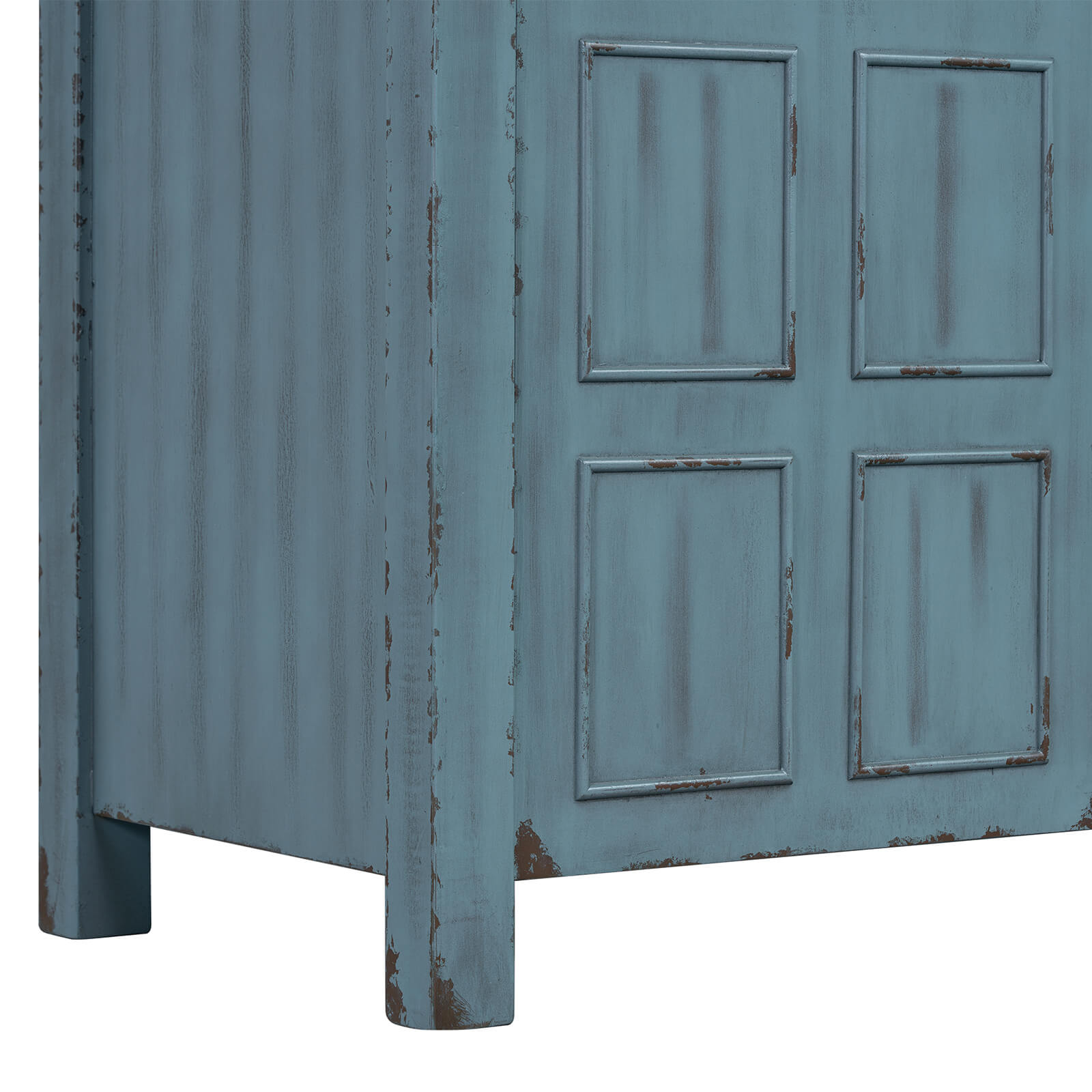 Solid wood 36 inch retro blue vanity cabinet with unique grid doors