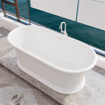 Stone resin modern pedestal bathtub ideal for luxurious and clean bathrooms