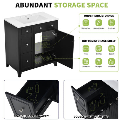 Storage diagram for 30 inch black bathroom vanity with 2 left drawers_fe4a94c9 33de 46ca ba7c a63d6e38096f