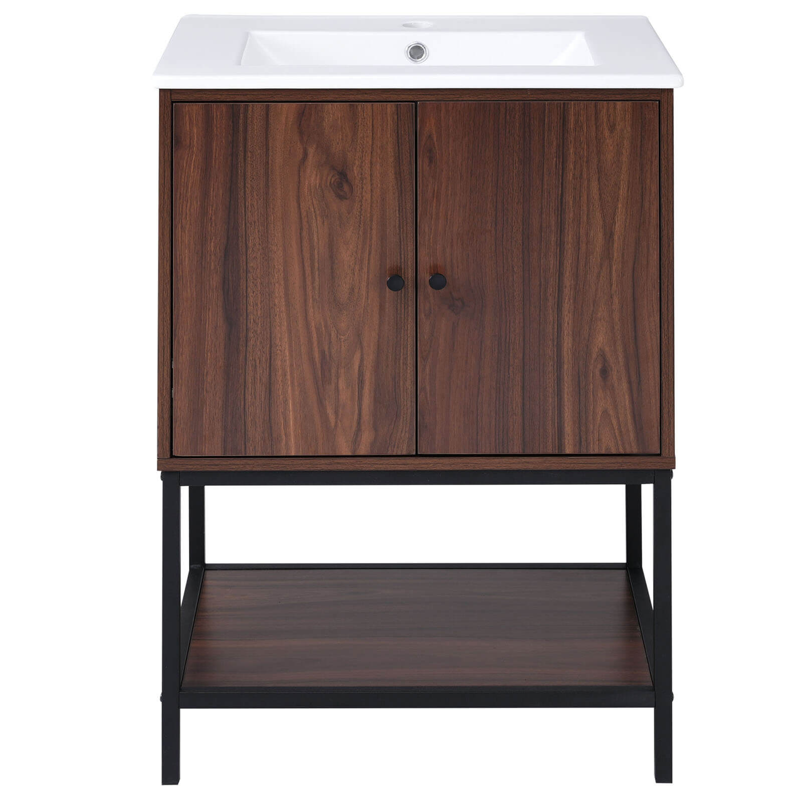 Sturdy freestanding vanity with iron frame