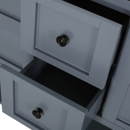 Stylish 60 inch Blue Gray MDF Vanity Cabinet with Versatile Storage Solutions