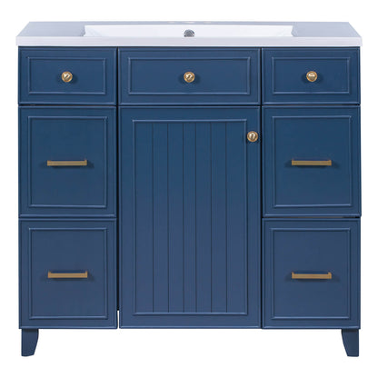 Stylish and functional blue bathroom vanity with water resistant features