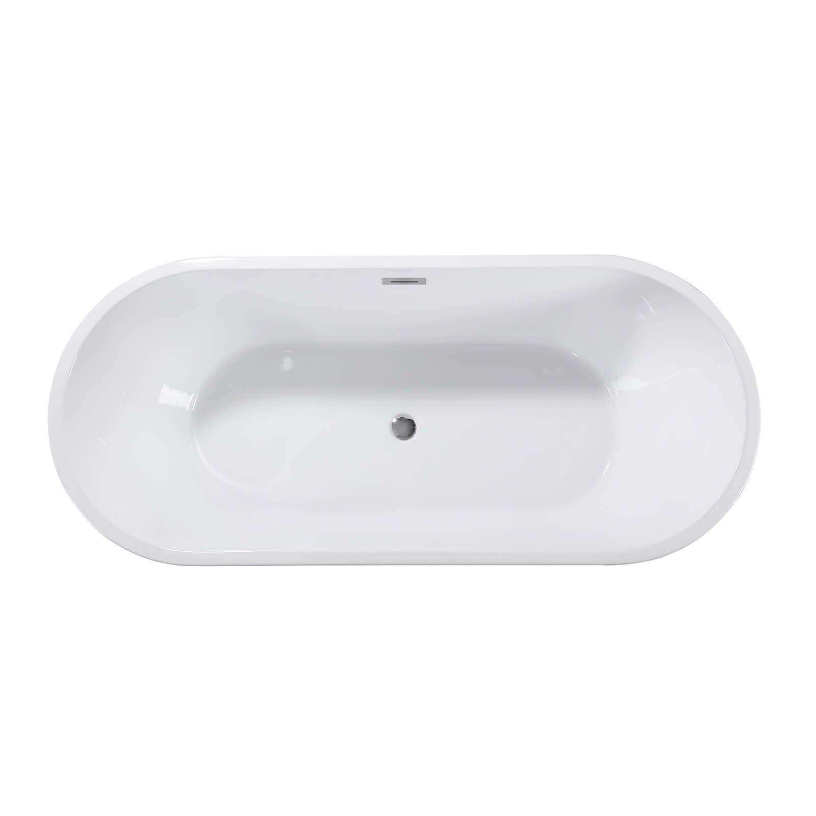 Stylish design glossy white acrylic freestanding bathtub