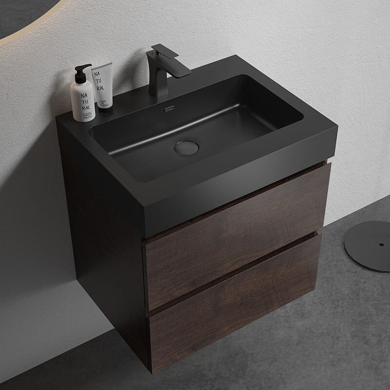 24 Inch Bathroom Vanity with Sink Wall Mounted Floating One-Piece Sink Cabinet