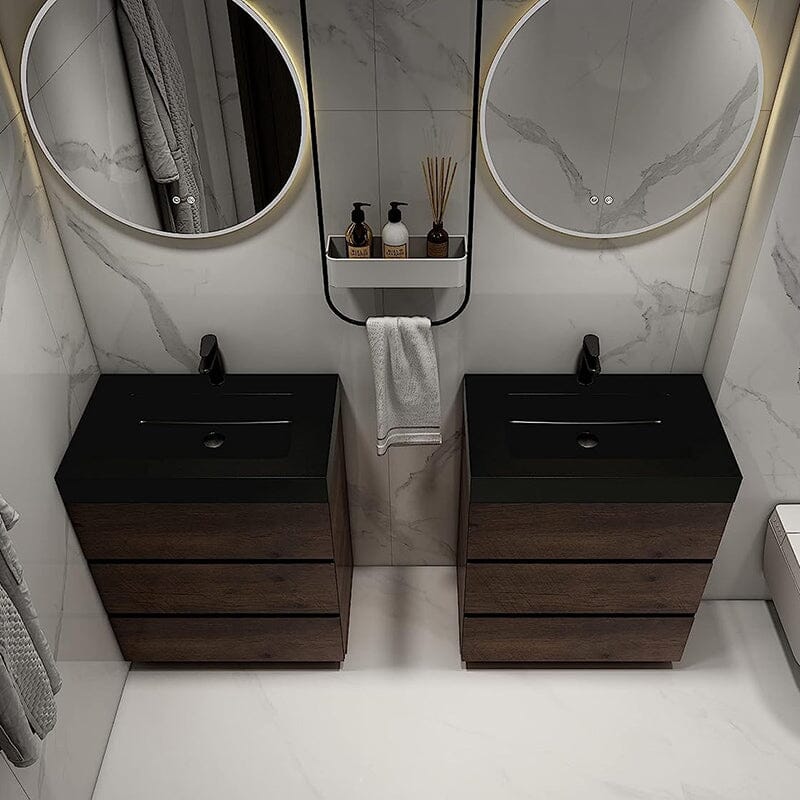 24 Inch Bathroom Vanity with Sink Floor Mounted One-Piece Sink Cabinet