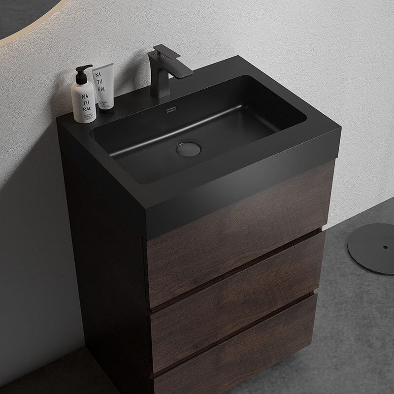 24 Inch Bathroom Vanity with Sink Floor Mounted One-Piece Sink Cabinet