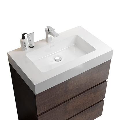 30 Inch Bathroom Vanity with Sink Floor Mounted One-Piece Sink Cabinet