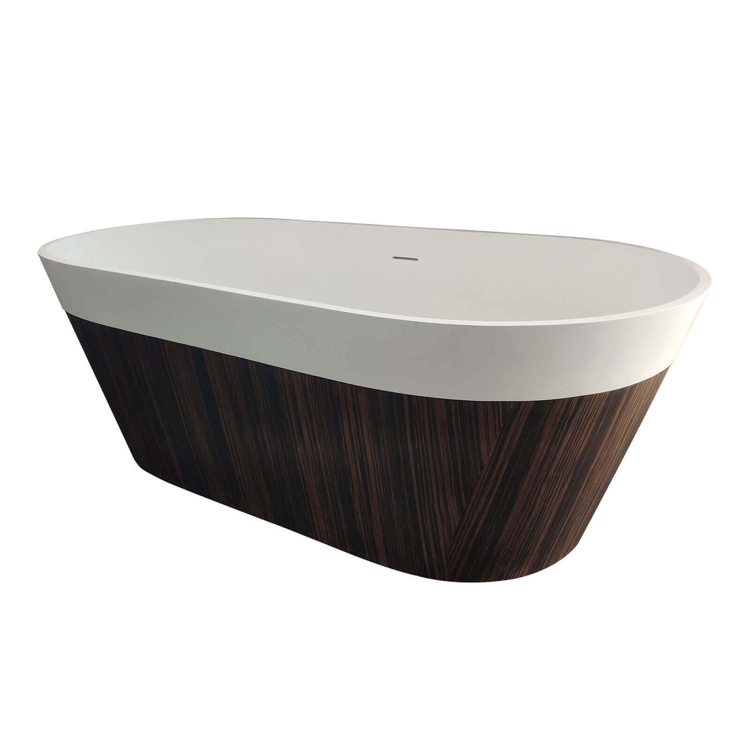 Vintage style 67 inch pine wood grain artificial stone bathtub dimensions outline drawing