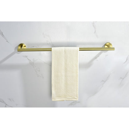 Wall-Mounted Steel Towel Rack 6-Piece Set Gold