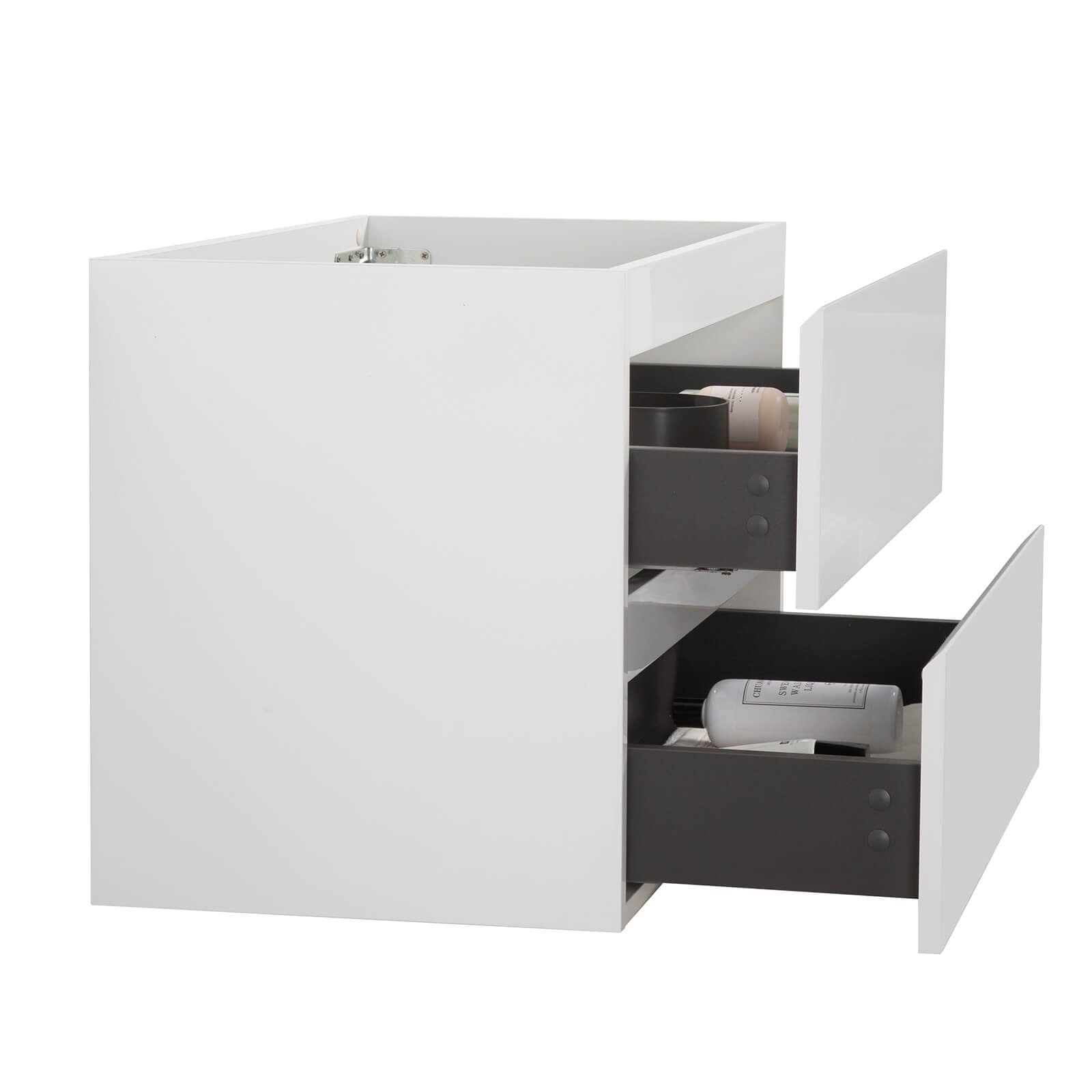 White Bathroom Vanity Base with Flexible Countertop Pairing