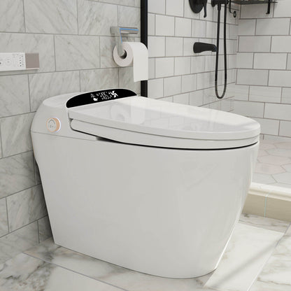 Giving Tree One-Piece Elongated Floor Smart Toilet with Bidet, Adjustable Mobile Drying