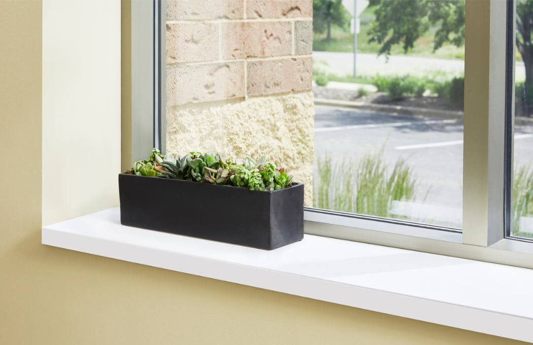 Window sills made of solid surface material