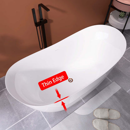 66&quot; Insulated Double Slipper Freestanding Tub Rim Thinness