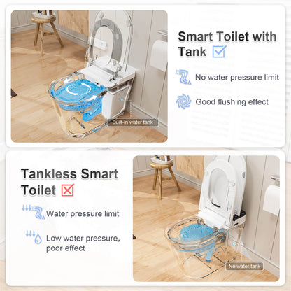 Touchless Auto Flushing Smart Toilet with Ambient Light &amp; Water Tank