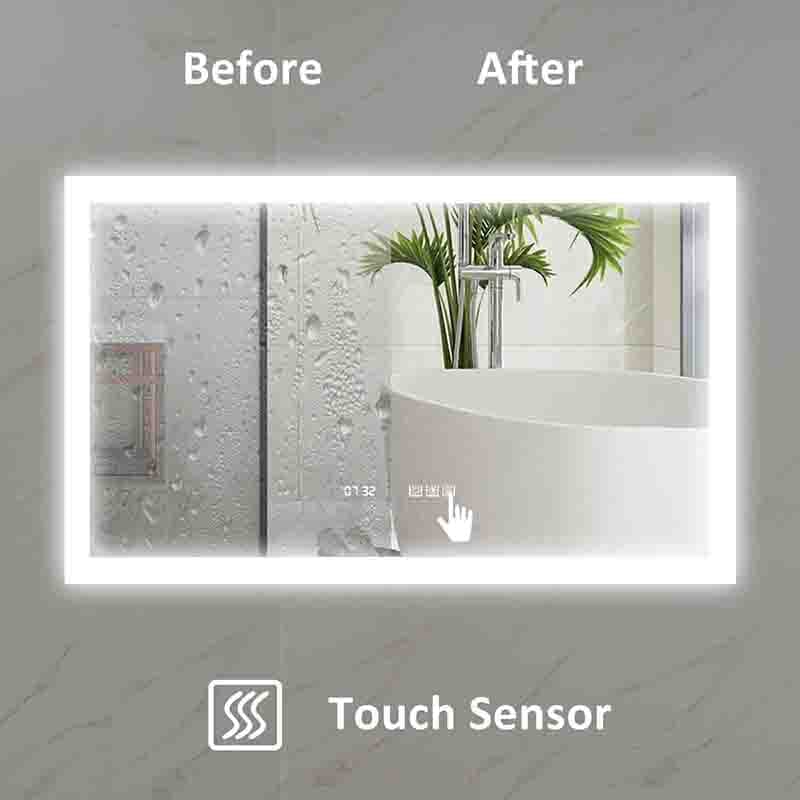 40 x 24 Inch LED Bathroom Mirror Anti Fog Dimmable Touch Button Memory Function