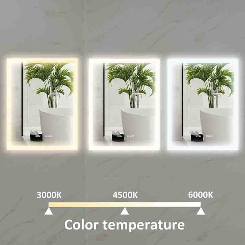 28 x 36 Inch LED Bathroom Mirror Anti Fog Dimmable Touch Button Memory Function