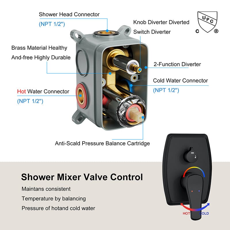 Shower Set 14&quot; Rectangular Ceiling Shower Head with Hand Shower