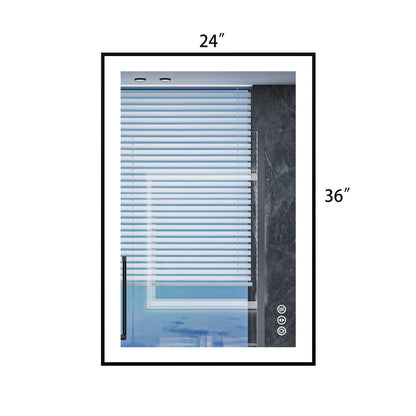 GIVING TREE 28&quot;/32&quot;/36&quot;/40&quot; LED Bathroom Mirror with Black Frame, Anti-Fog, Shatter-Proof, Memory, 3 Colors