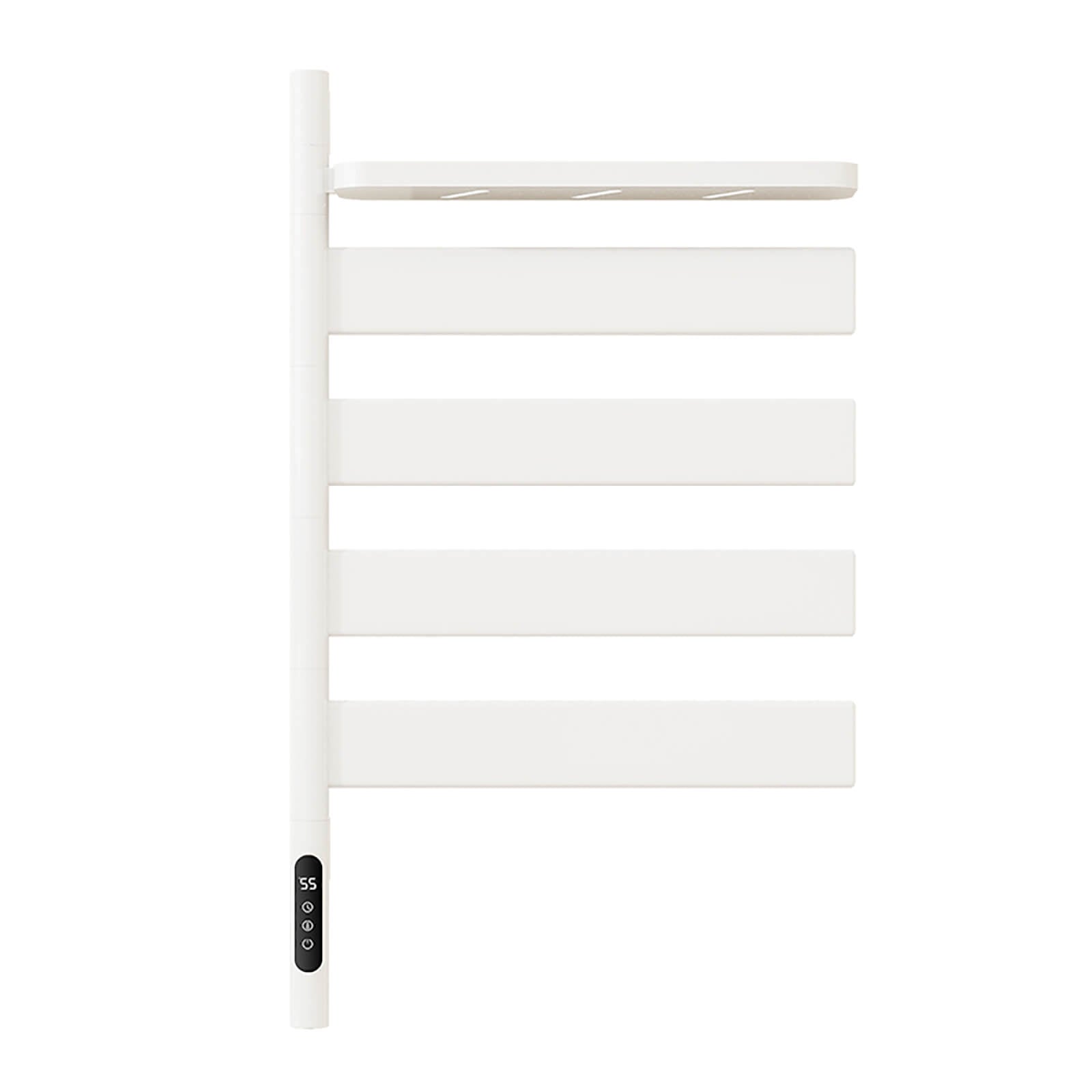 white towel warmer featuring rapid heat-up technology