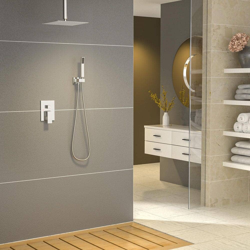 Giving Tree Shower System 2-Spray Patterns Dual Shower Heads with 10 in. Rain Ceiling Mount