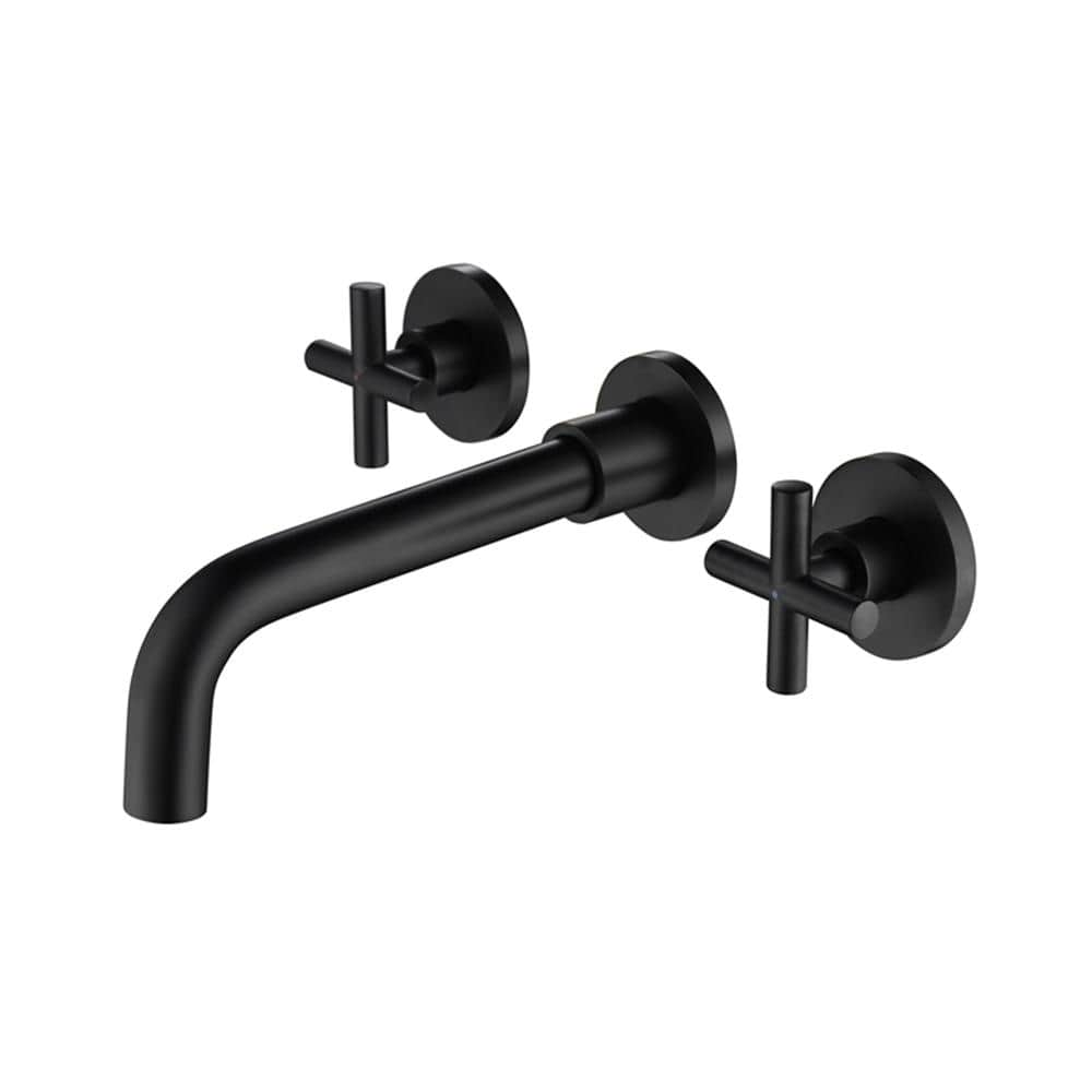 Giving Tree Double Handle Wall Mounted Bathroom Sink Faucet