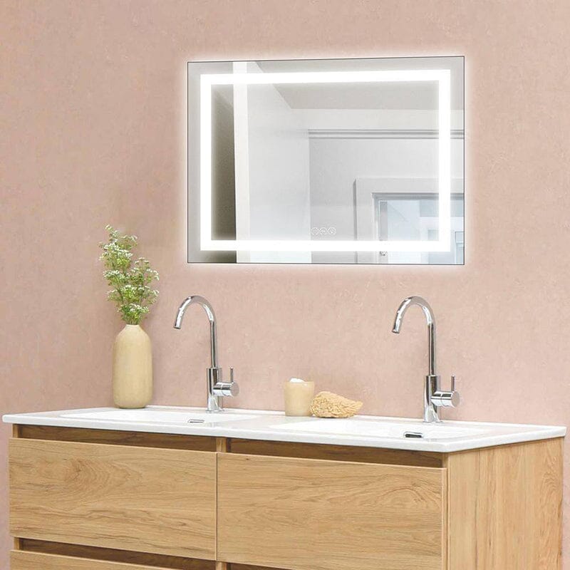 36 in. W x 28 in. H LED Light Bathroom Vanity Mirror Large Rectangular Frameless Anti Fog