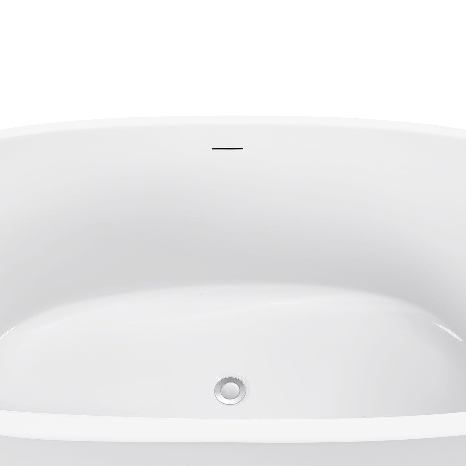 Mokleba 59&quot; Acrylic Modern Bathtub Oval Shape Freestanding Soaking Tub