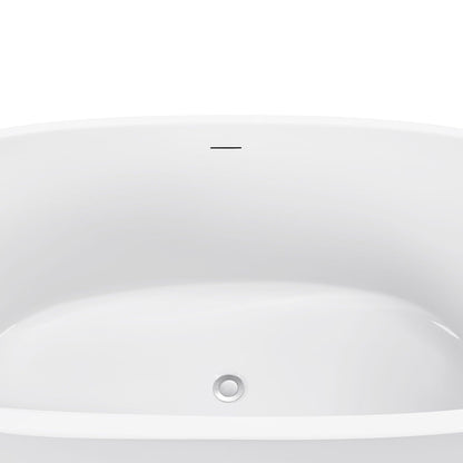 Mokleba 59&quot; Acrylic Modern Bathtub Oval Shape Freestanding Soaking Tub