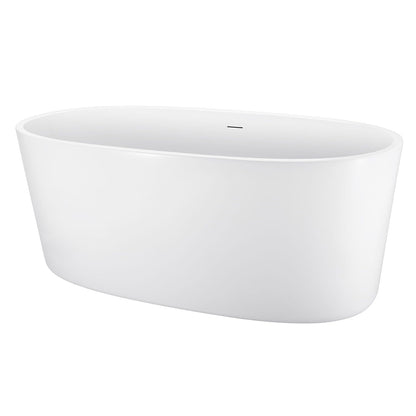 Mokleba 59&quot; Acrylic Modern Bathtub Oval Shape Freestanding Soaking Tub