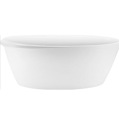 Mokleba 67&quot; Acrylic Oval Modern Freestanding Soaking Bathtub White