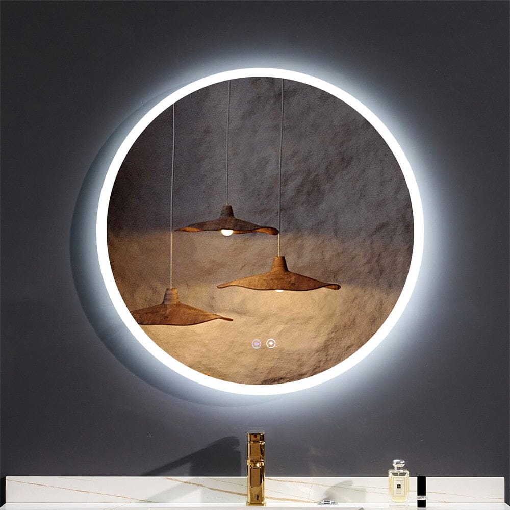 Giving Tree Round Frameless Bathroom Vanity Mirror with LED Light