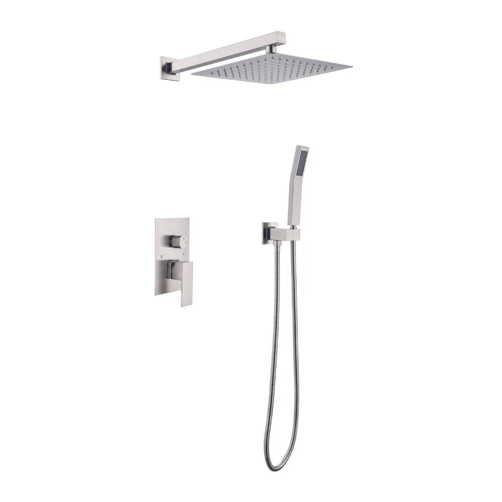 Giving Tree 2-Spray Patterns 10 Inch Bathroom Luxury Rain Mixer Shower Complete Combo Set