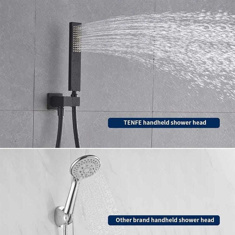 12 inch Single Handle 2-Spray Rain Shower Head Systems Square Wall Mounted Shower