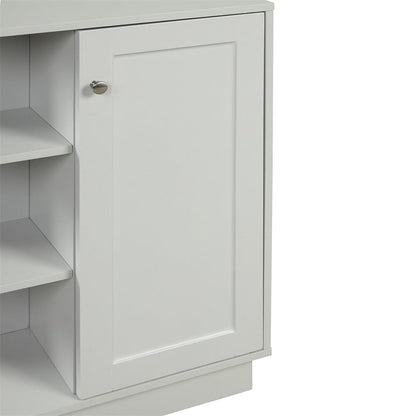 Giving Tree Open Style Shelf Cabinet with Adjustable Plates Ample Storage Space Easy to Assemble, Gray