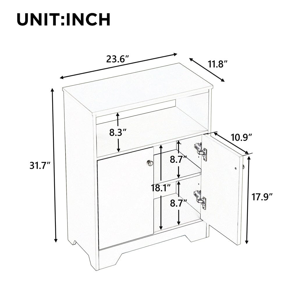 Giving Tree Grey Bathroom Storage Cabinet with Adjustable Shelves, Freestanding Floor Cabinet for Home Kitchen, Easy to Assemble