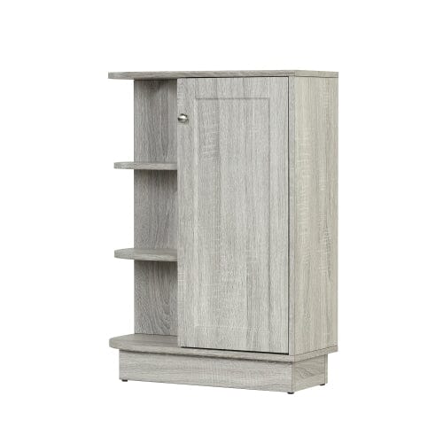 Giving Tree Open Style Shelf Cabinet with Adjustable Plates Ample Storage Space Easy to Assemble, Oak