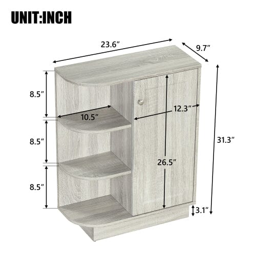 Giving Tree Open Style Shelf Cabinet with Adjustable Plates Ample Storage Space Easy to Assemble, Oak