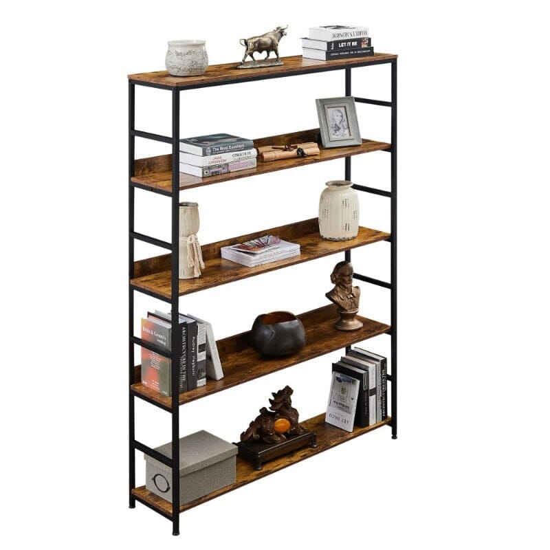 Giving Tree 5 Tier Large Home Office Bookcase Open Bookshelf Storage with Metal Frame