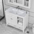 36" White Bathroom Vanity with Ceramic Sink Top