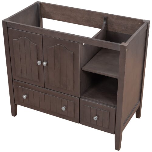 Giving Tree 36&quot; Bathroom Vanity Base Only, Solid Wood Frame and MDF Boards, Brown