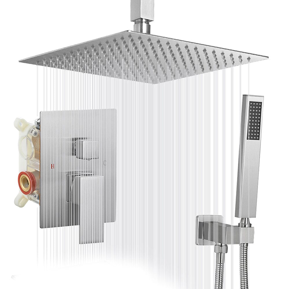 Giving Tree Shower System 2-Spray Patterns Dual Shower Heads with 10 in. Rain Ceiling Mount