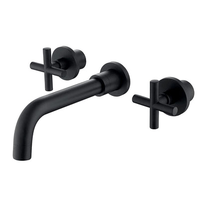 Giving Tree Double Handle Wall Mounted Bathroom Sink Faucet