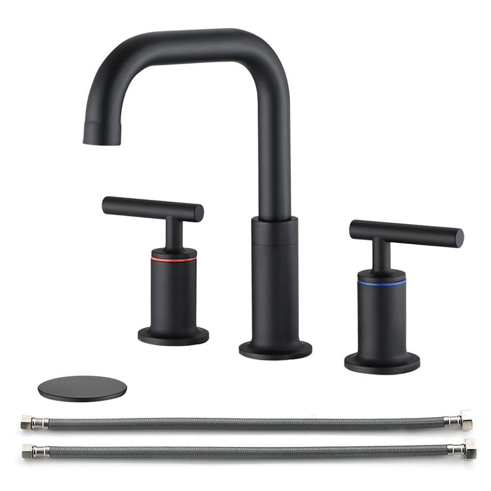 8 in. Widespread Double Handle Bathroom Faucet with Pop Up Drain