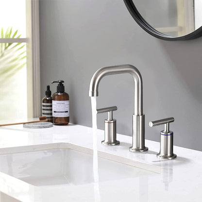 8 in. Widespread Double Handle Bathroom Faucet with Pop Up Drain