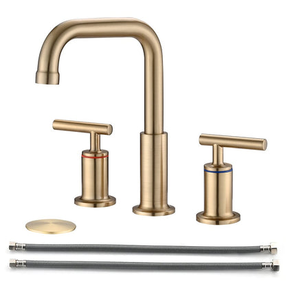 8 in. Widespread Double Handle Bathroom Faucet with Pop Up Drain